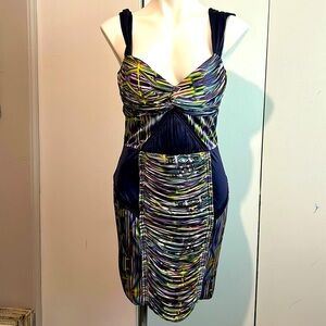 Matthew Williamson runway luxury designer vibrant abstract print with paneling